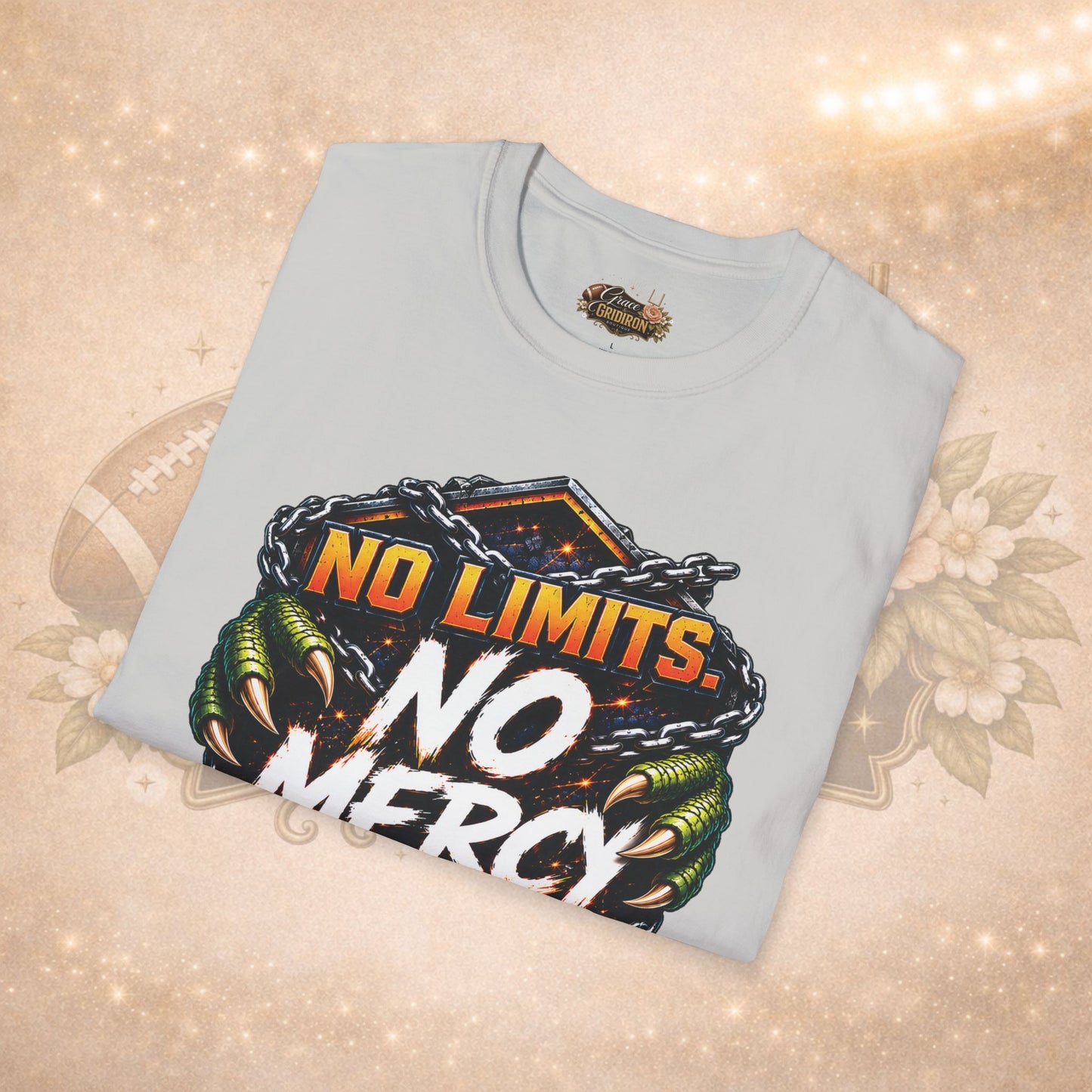 No Limits No Mercy Shirt | Football Motivation Tee | Fierce Game Day Graphic Shirt | Football Fan Apparel