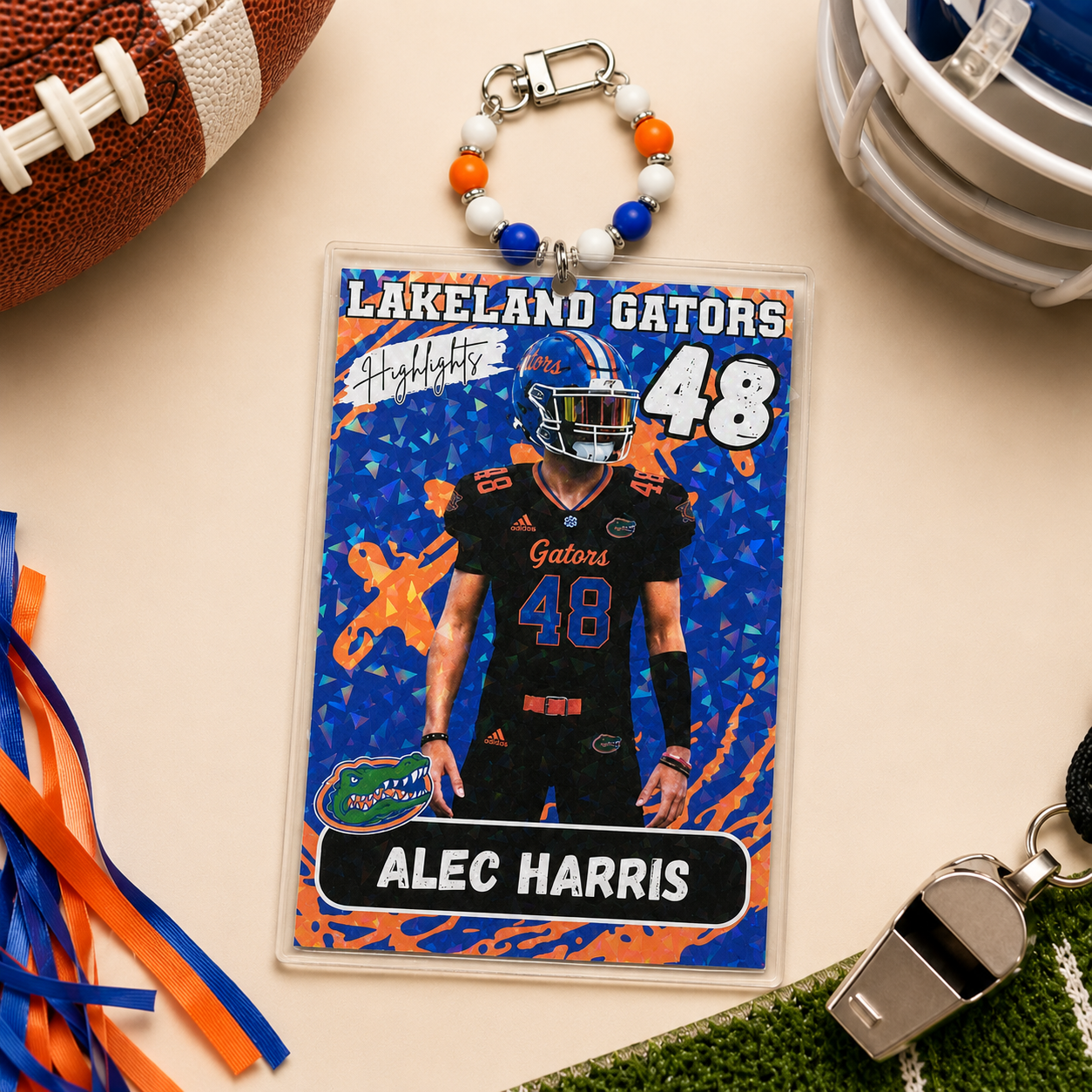 Personalized Football/Cheer Roster Tag | Custom Player Photo, Team Roster & Schedule Tag