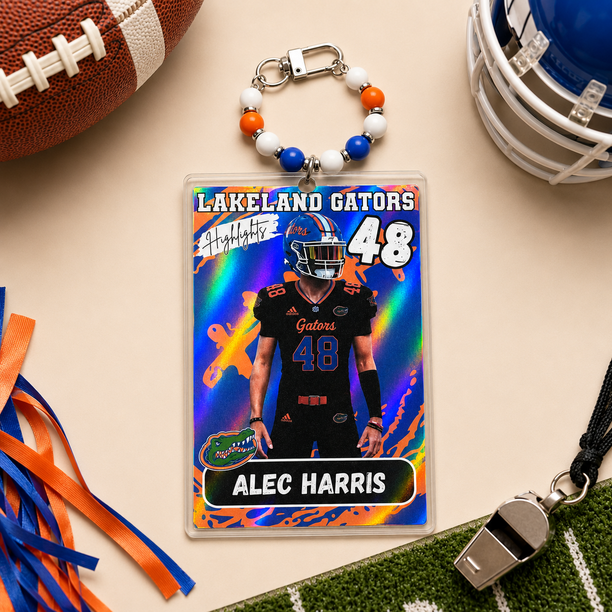 Personalized Football/Cheer Roster Tag | Custom Player Photo, Team Roster & Schedule Tag