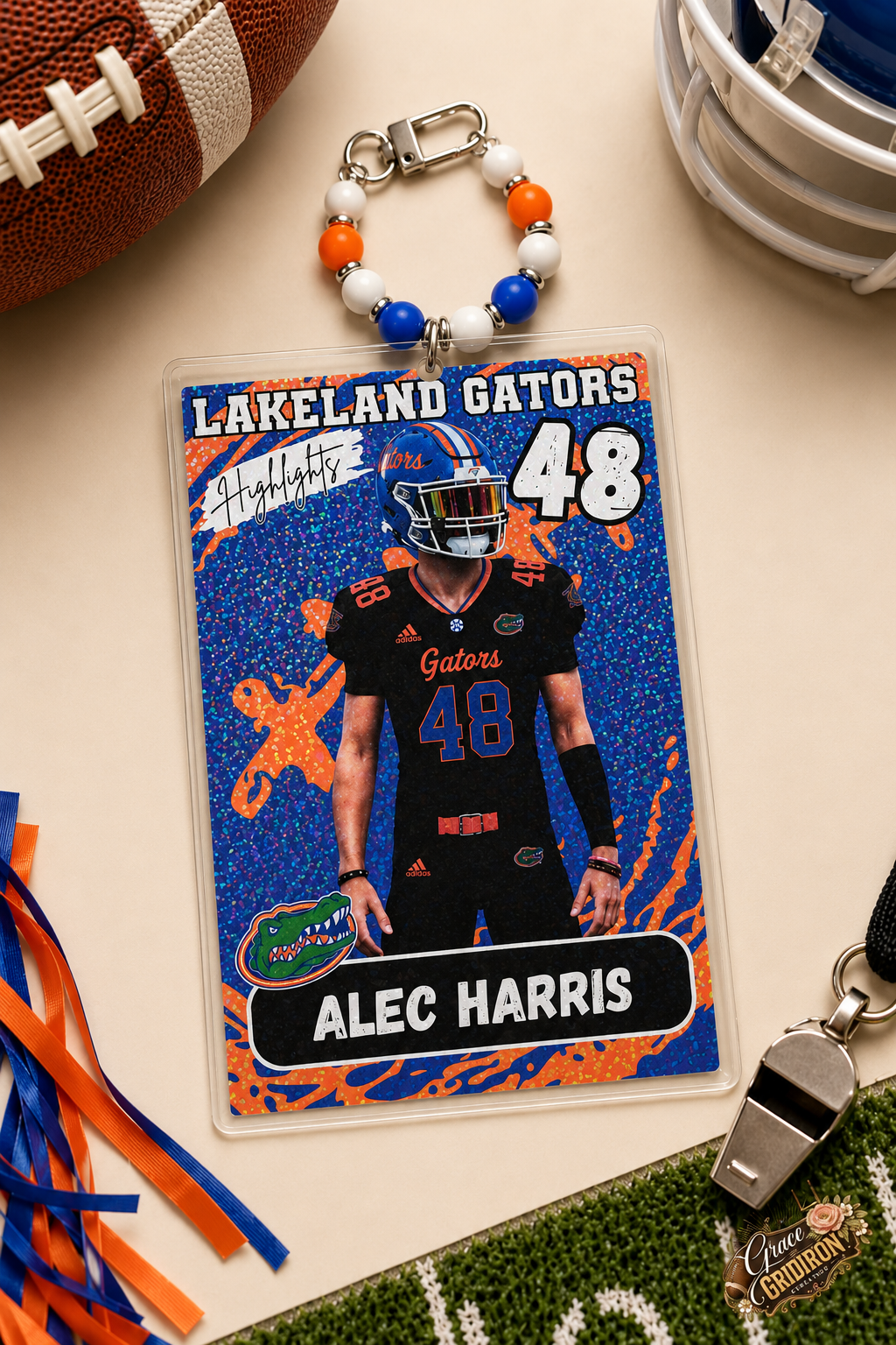 Personalized Football/Cheer Roster Tag | Custom Player Photo, Team Roster & Schedule Tag