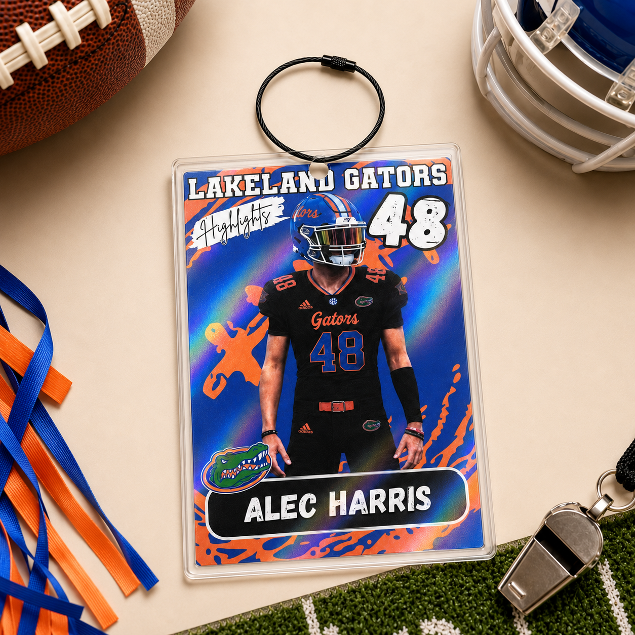 Personalized Football/Cheer Roster Tag | Custom Player Photo, Team Roster & Schedule Tag