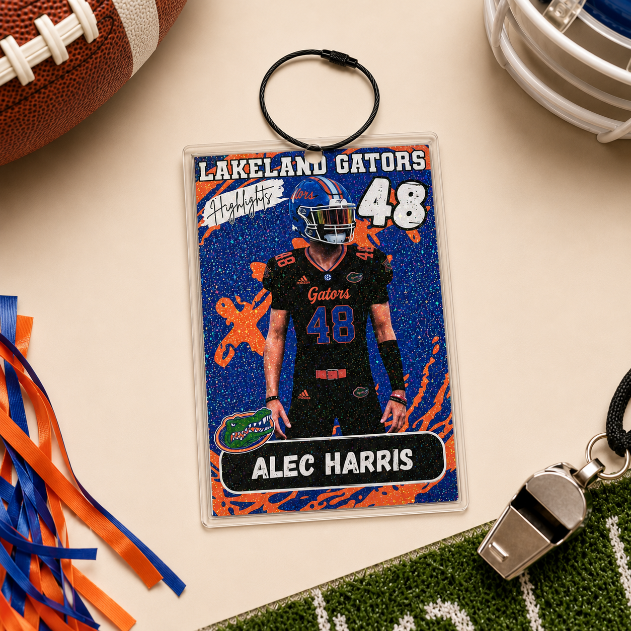 Personalized Football/Cheer Roster Tag | Custom Player Photo, Team Roster & Schedule Tag