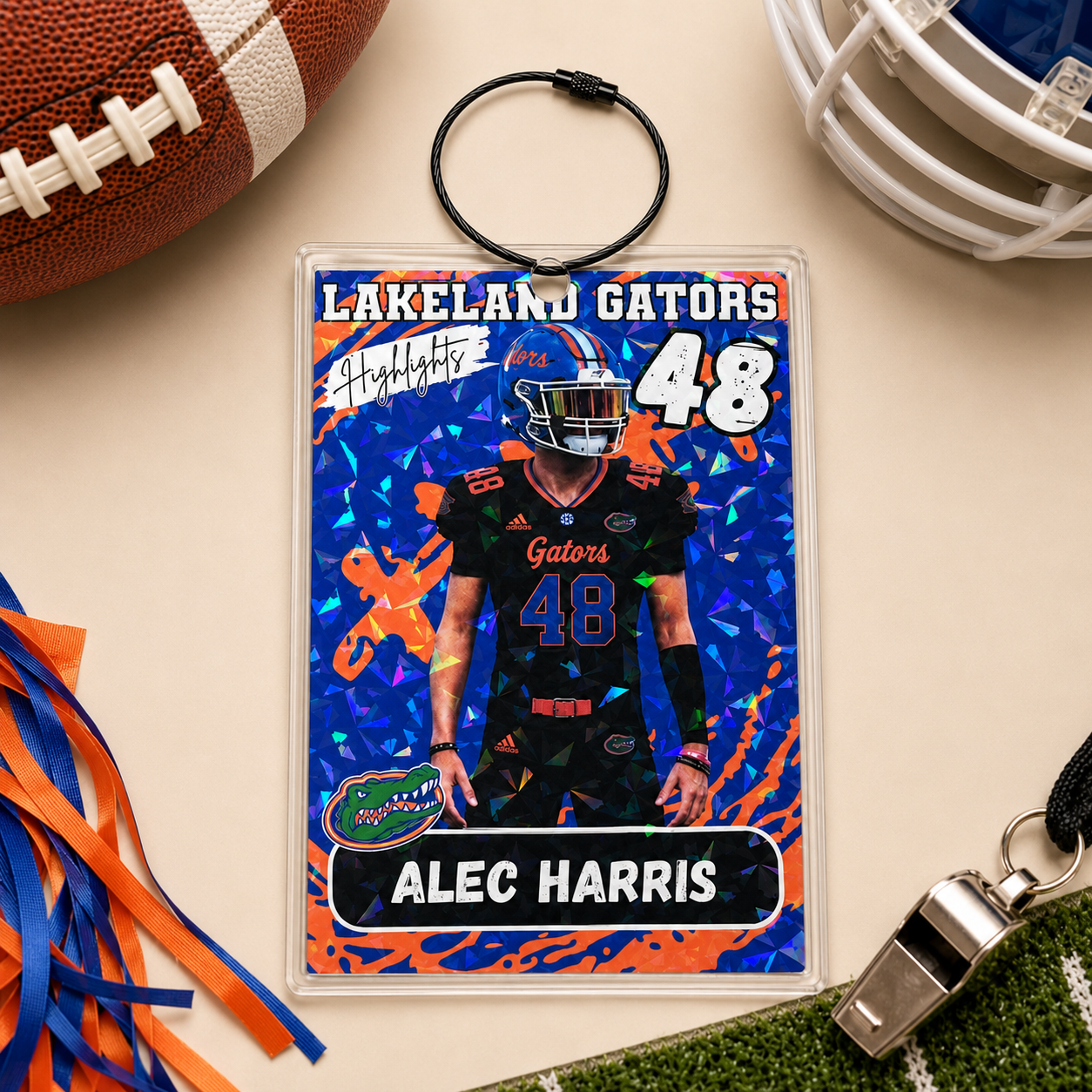 Personalized Football/Cheer Roster Tag | Custom Player Photo, Team Roster & Schedule Tag