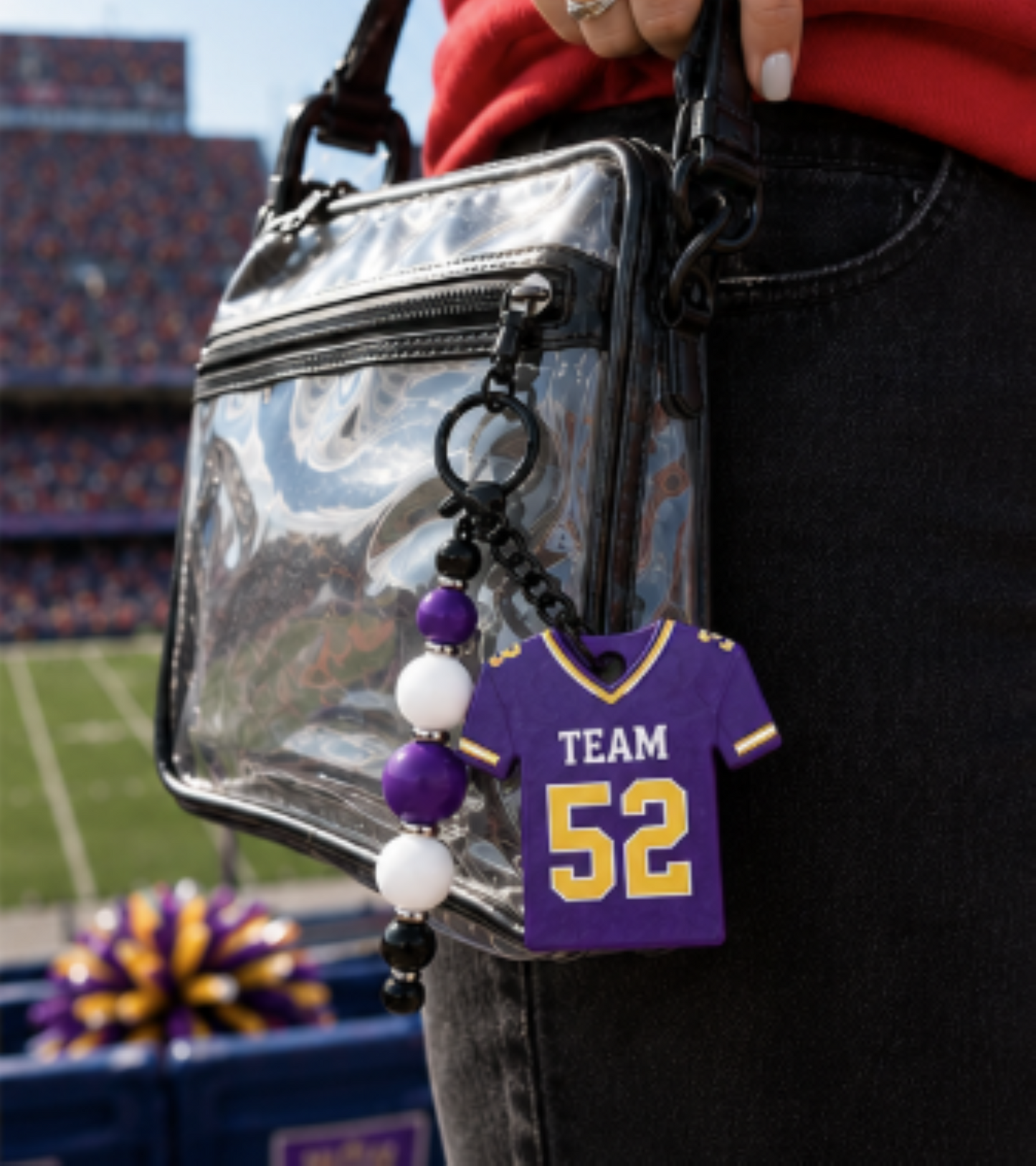 Personalized Football Jersey Keychain | Custom Team Colors and Player Number