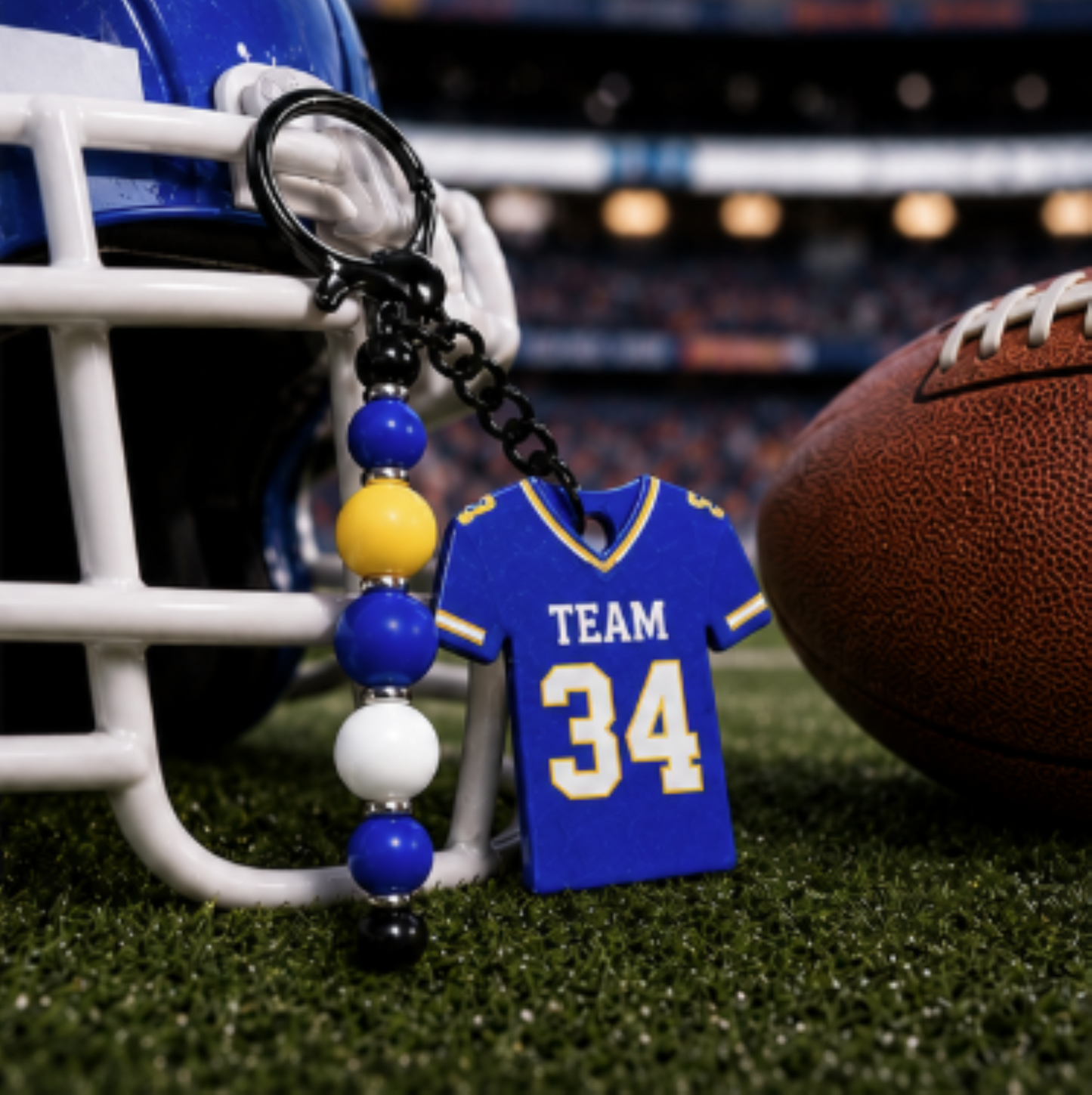 Personalized Football Jersey Keychain | Custom Team Colors and Player Number